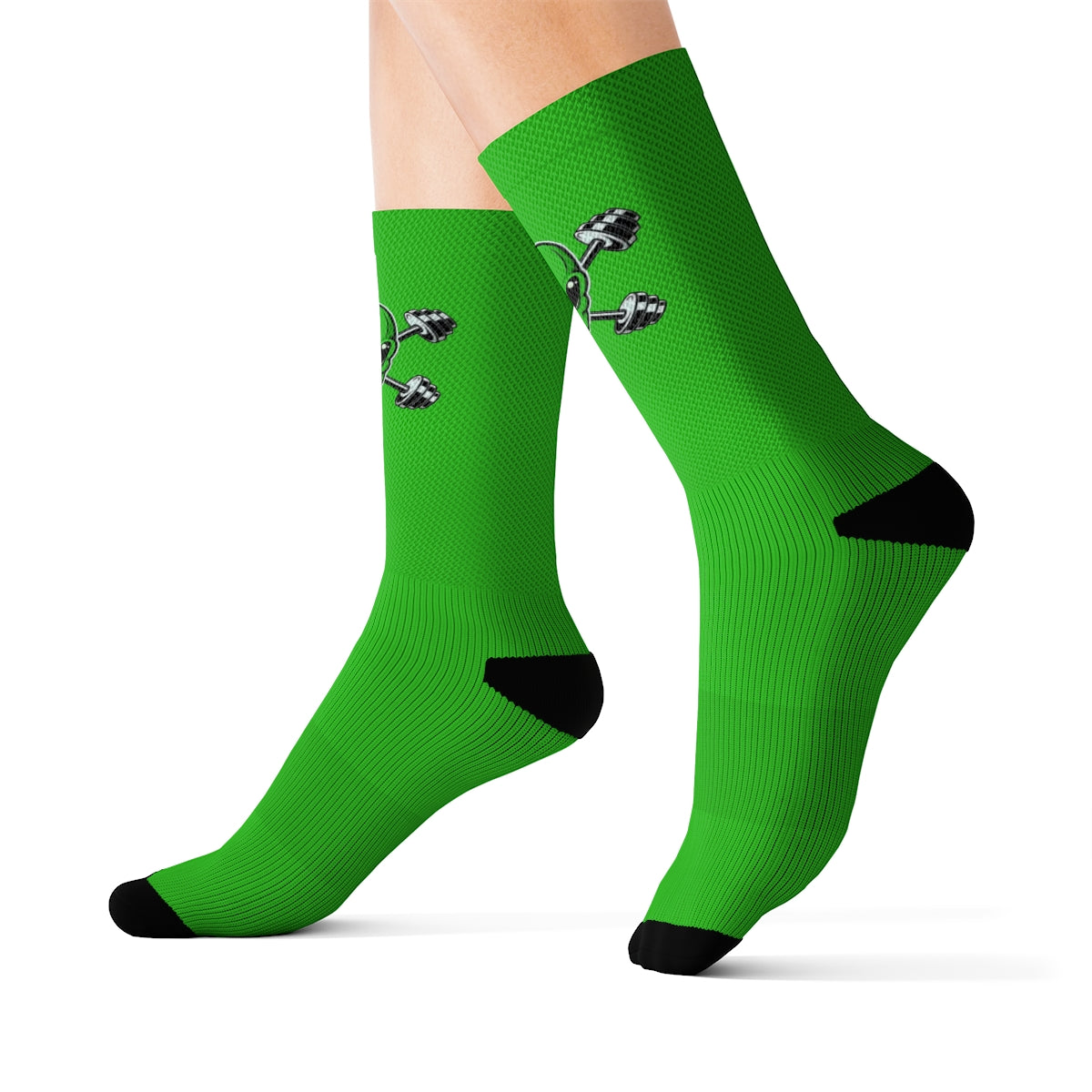 Green Alien Gym Crew Socks