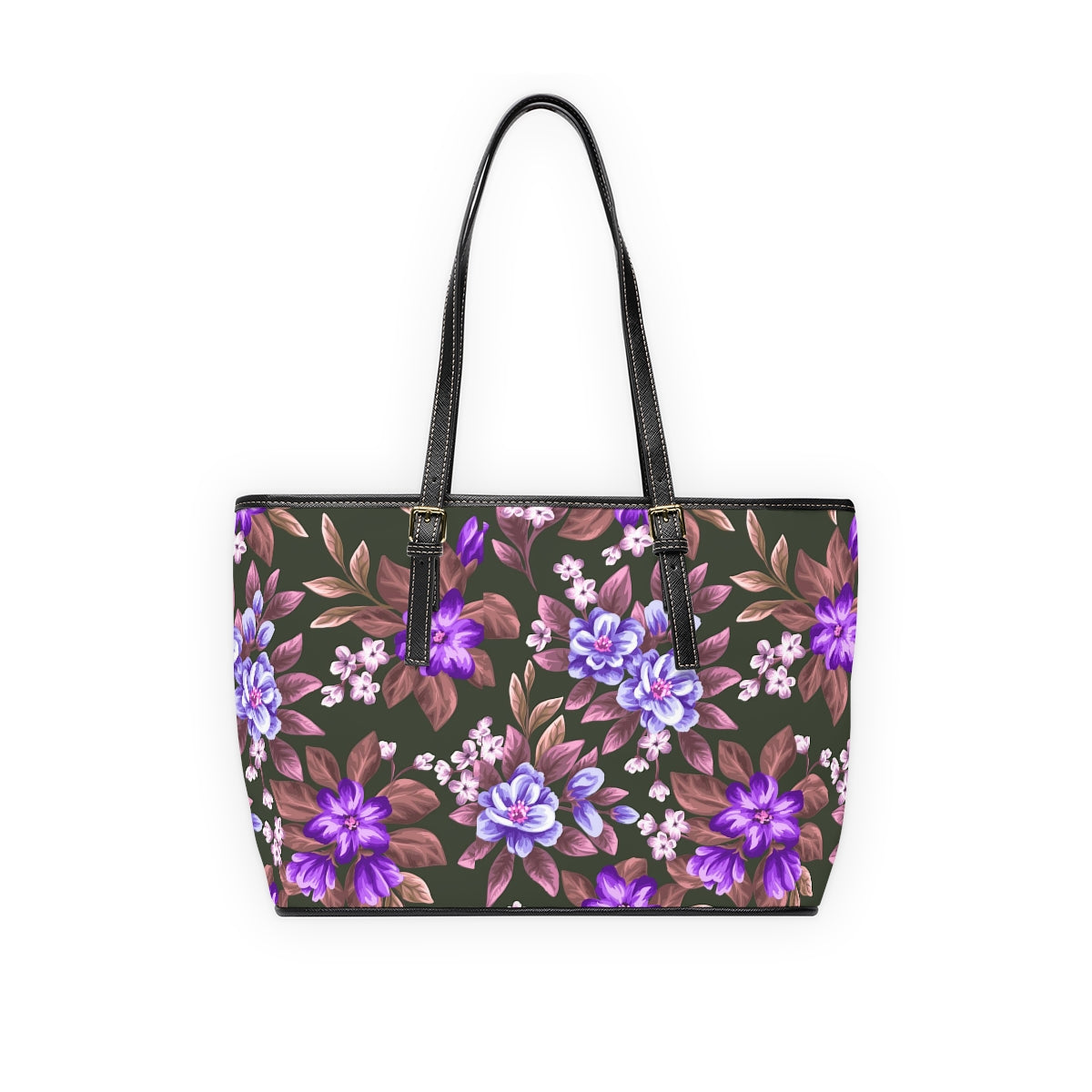 Tropical Flowers PU Leather Shoulder Bag