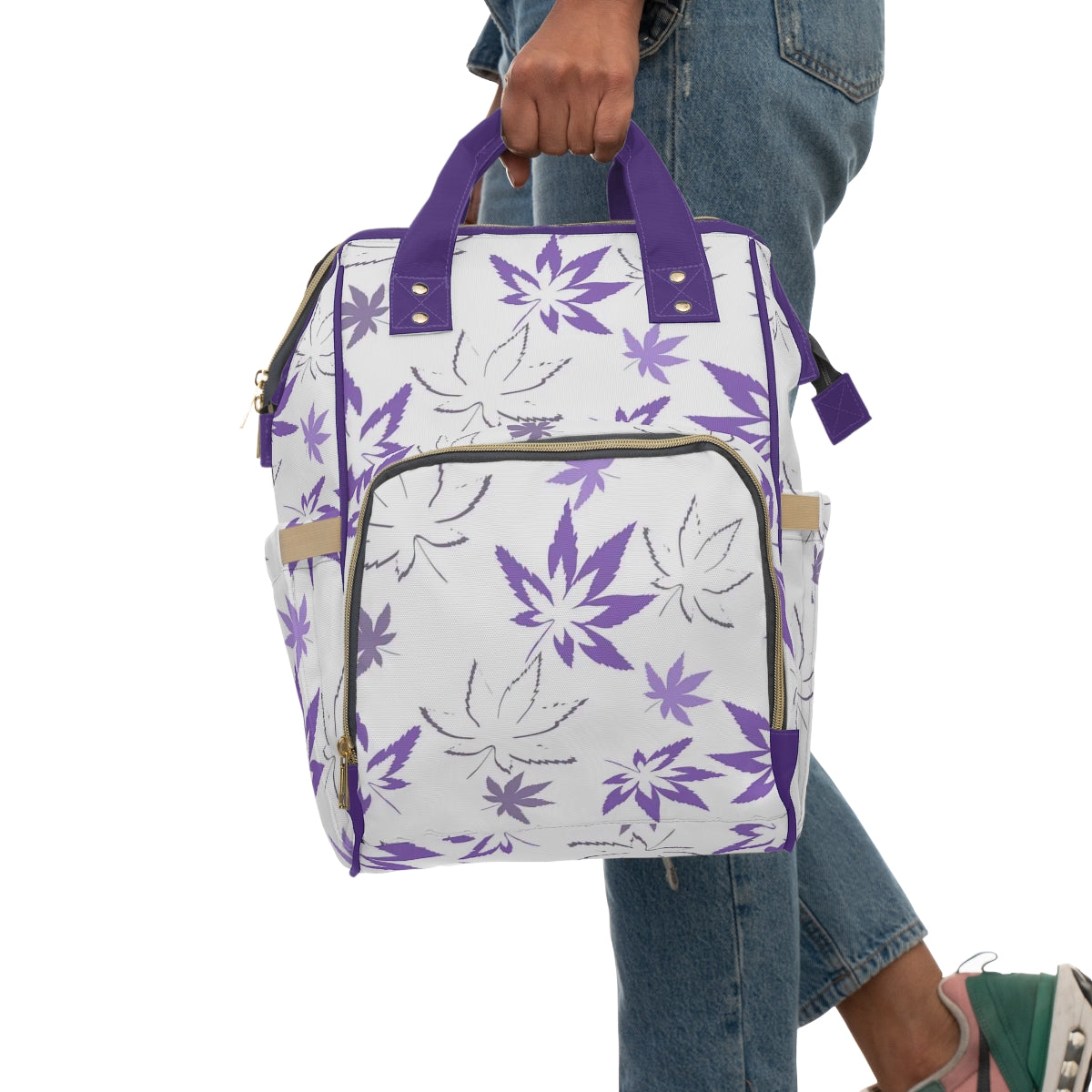 Colorful Pot Leaves Multifunctional Backpack