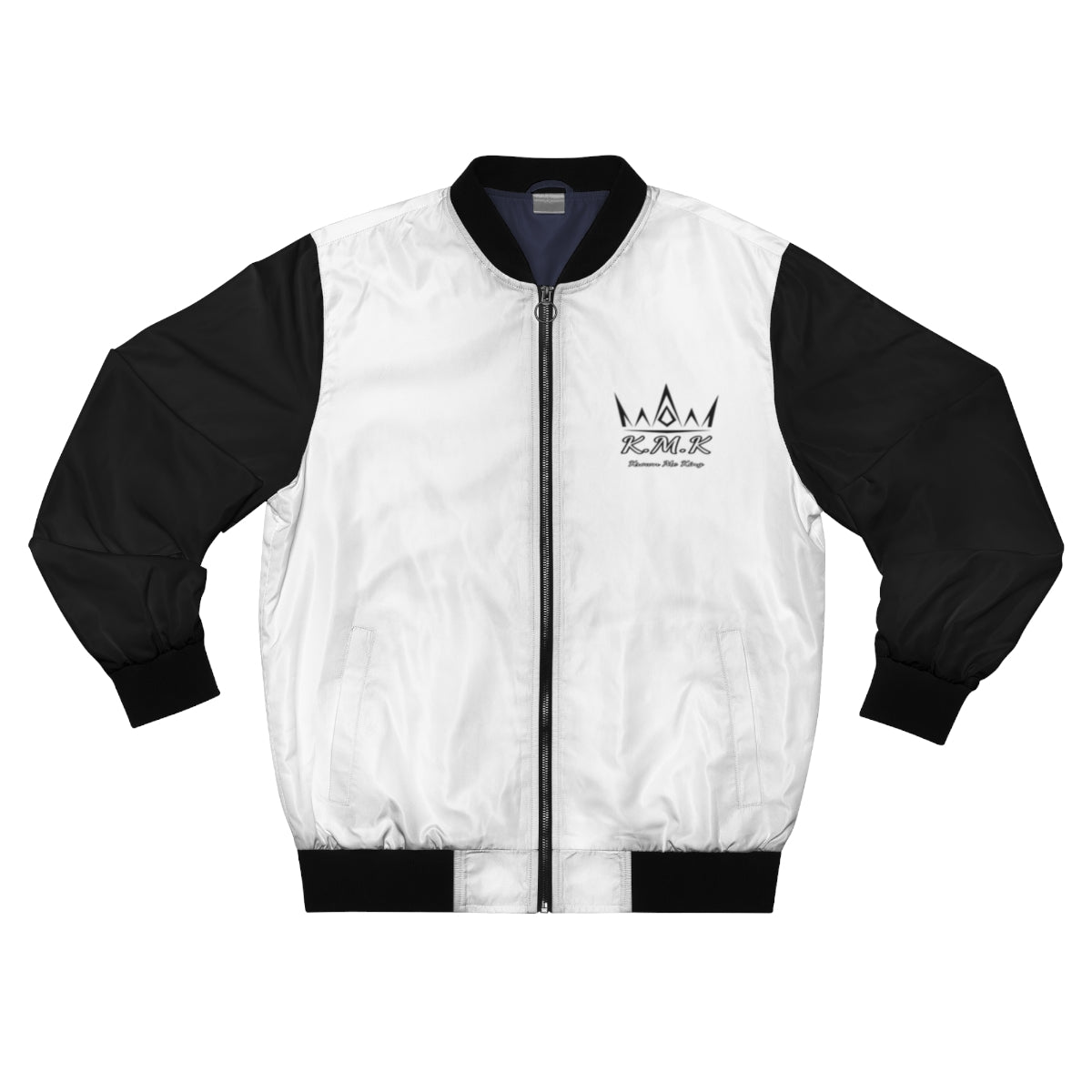 Krown Me King Men's White & Black Bomber Jacket