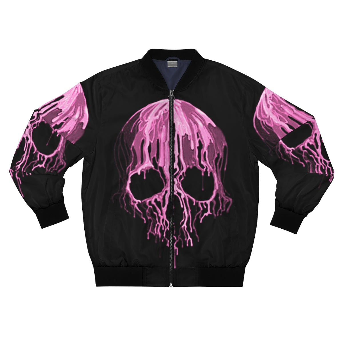 Pink Drippy Skull Bomber Jacket