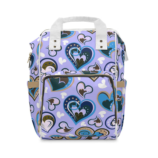 Colorful Doodle Hearts Multifunctional Backpack