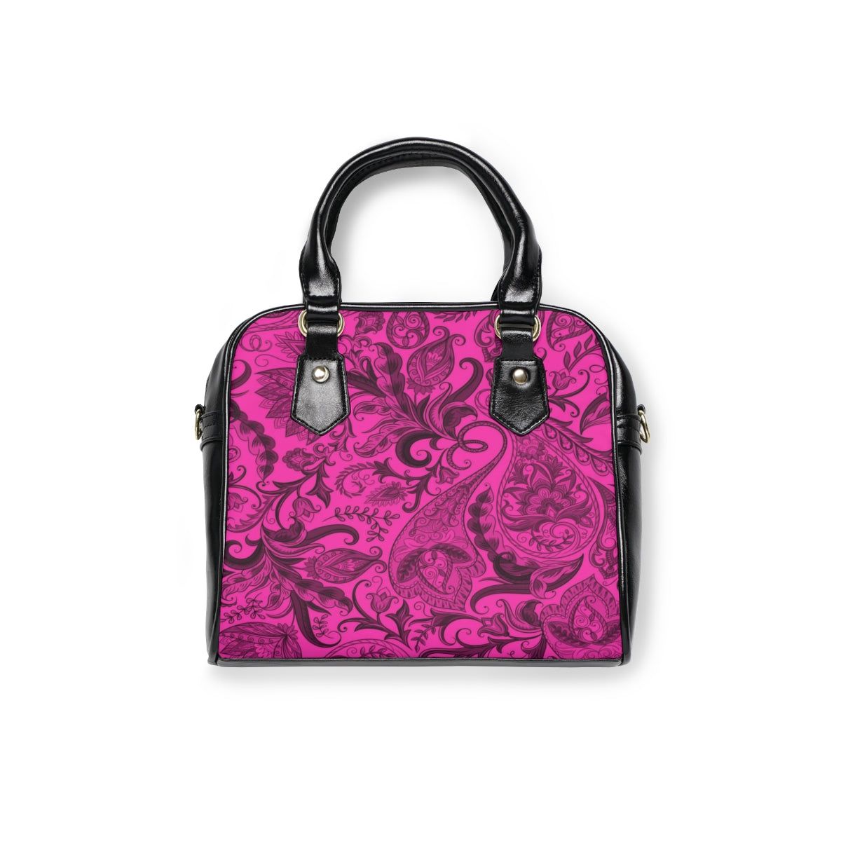 Cute Flower Pink & Black Shoulder Handbag