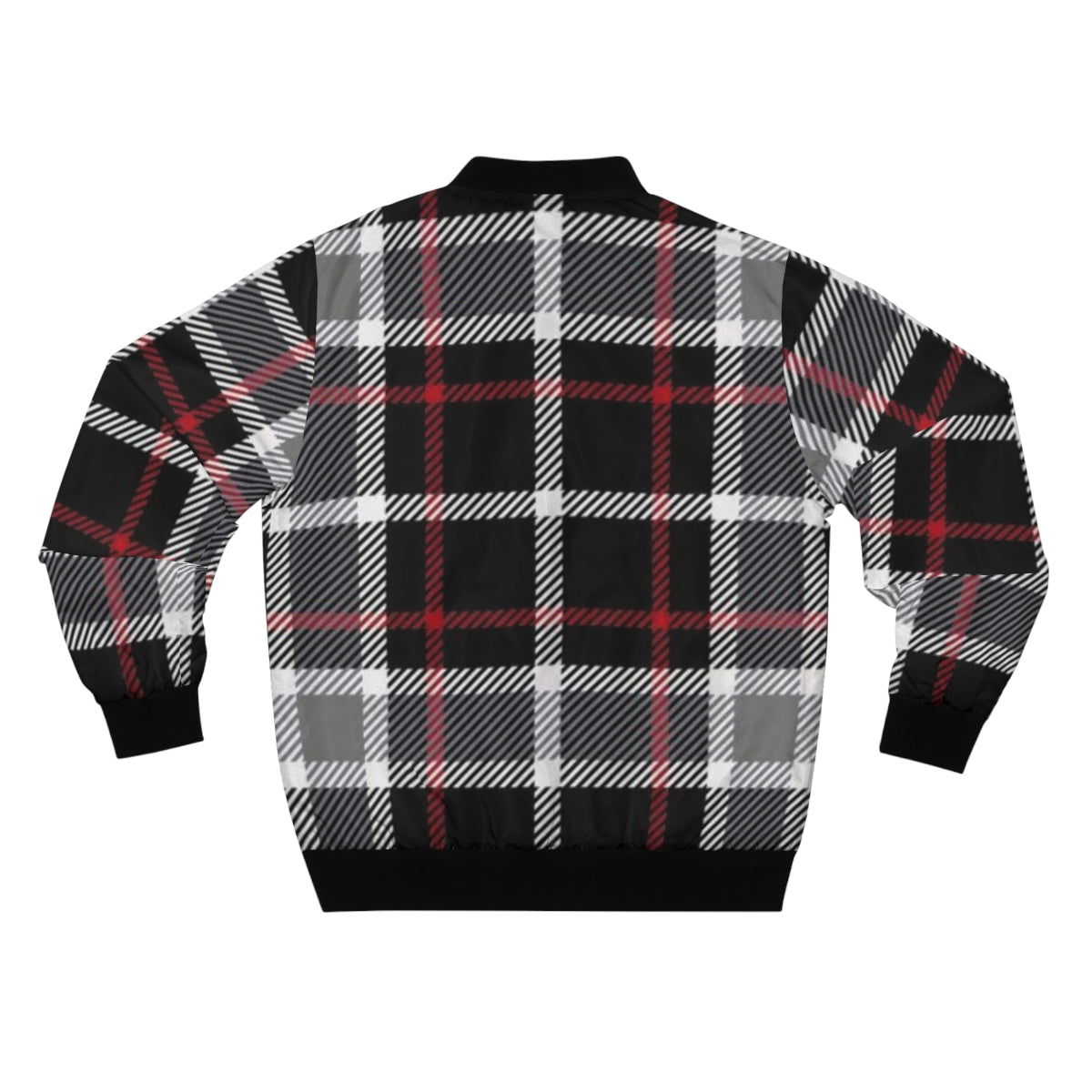 Black & White Plaid Bomber Jacket