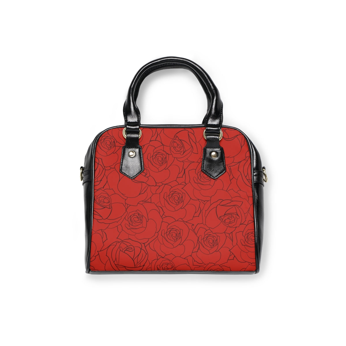 Red & Black Roses Shoulder Handbag