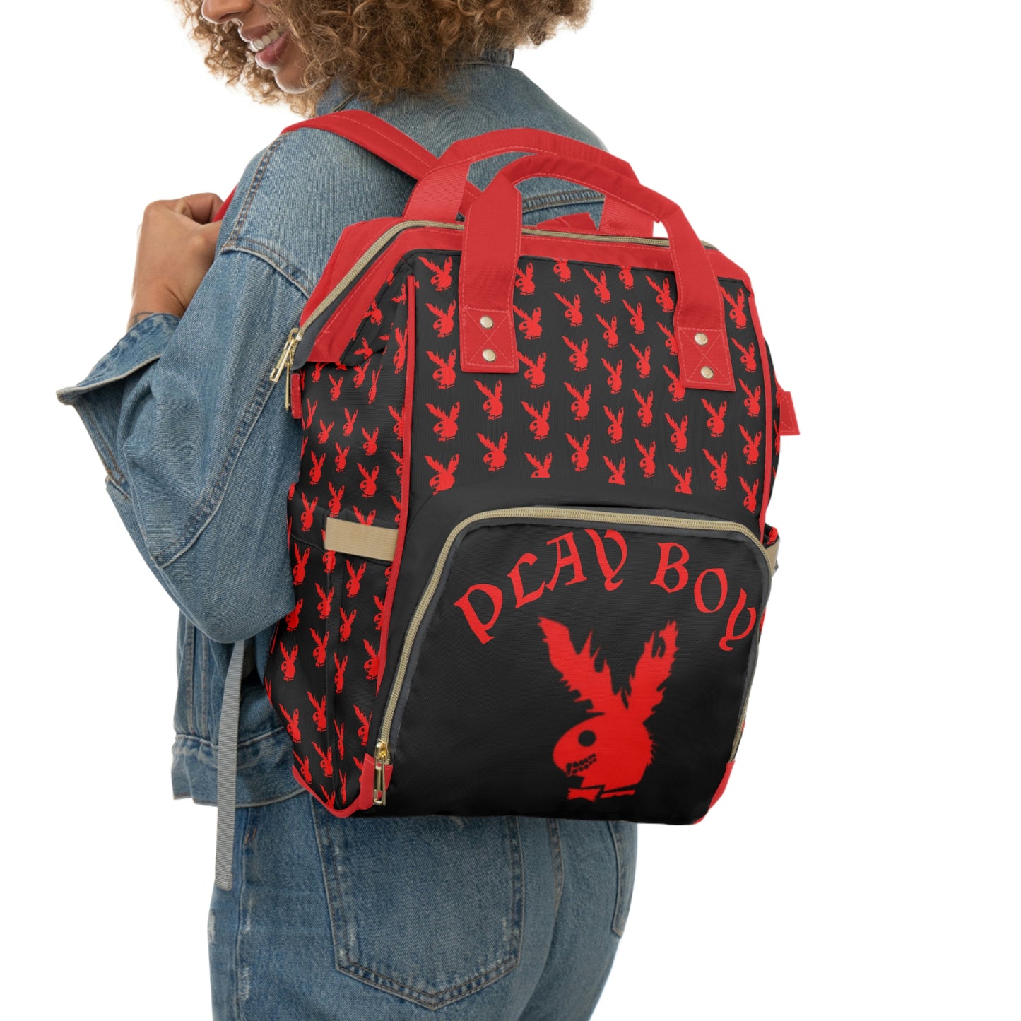 Play Boy Black & Red Multifunctional Backpack