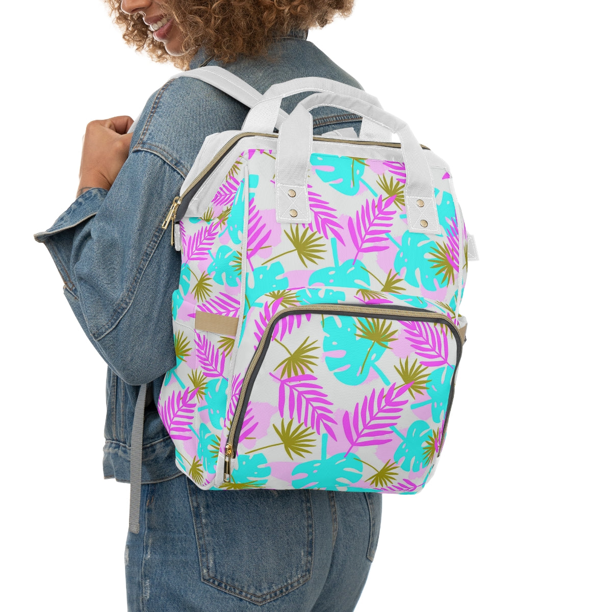 Tropical Leaves Multifunctional Backpack