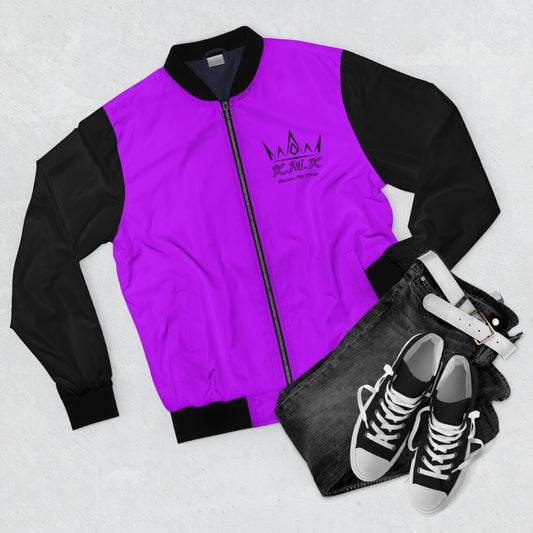 Krown Me King Purple & Black Men's Bomber Jacket