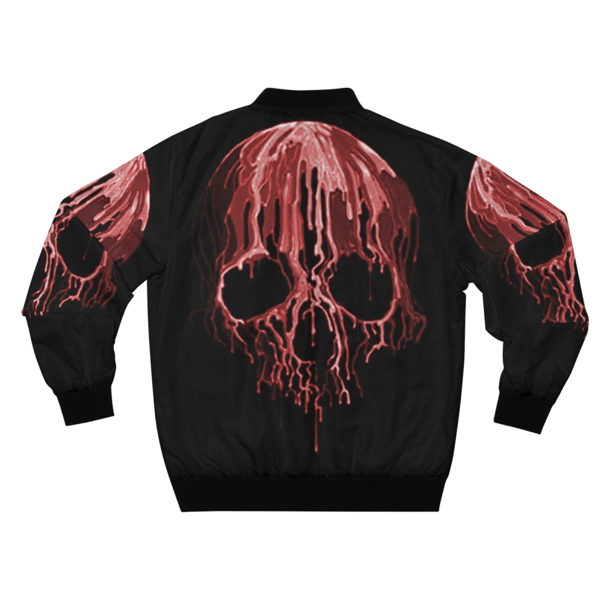 Red Drippy Skull Bomber Jacket