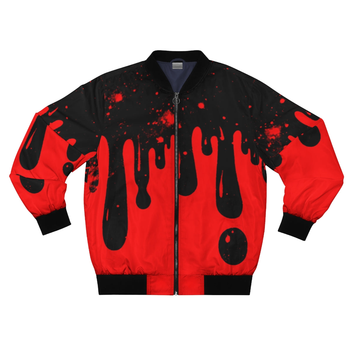 Drippy Black & Red Bomber Jacket