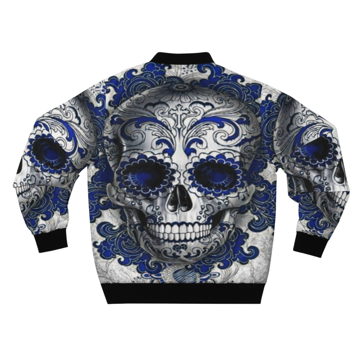 Blue Sugar Skull Bomber Jacket