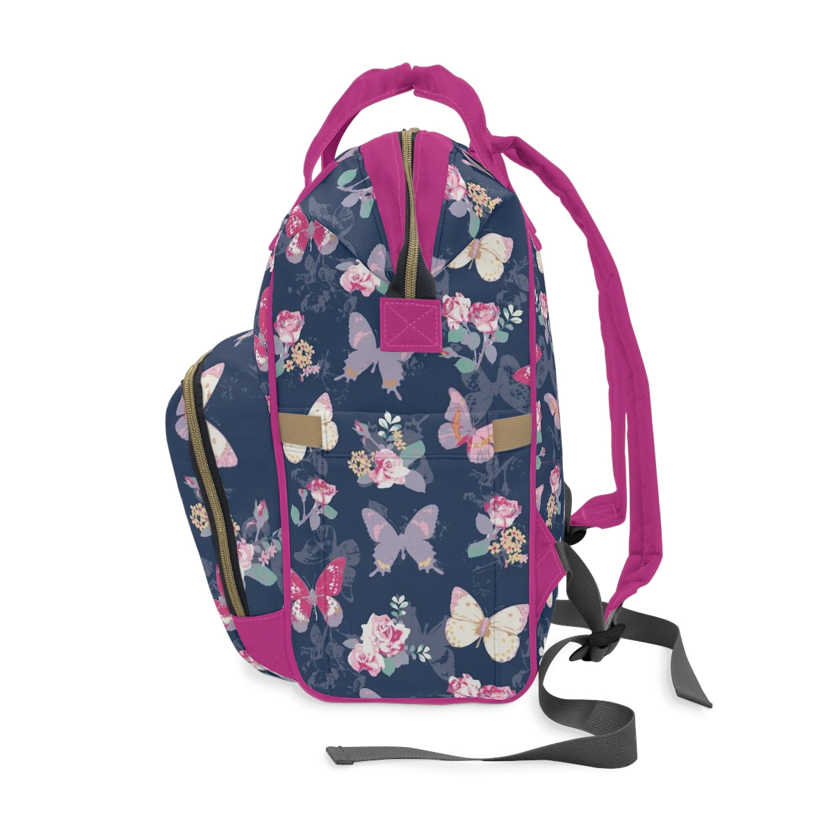 Pink & White Butterflies Multifunctional Backpack