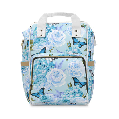 Beautiful Roses With Hydrangea & Butterflies Multifunctional Backpack