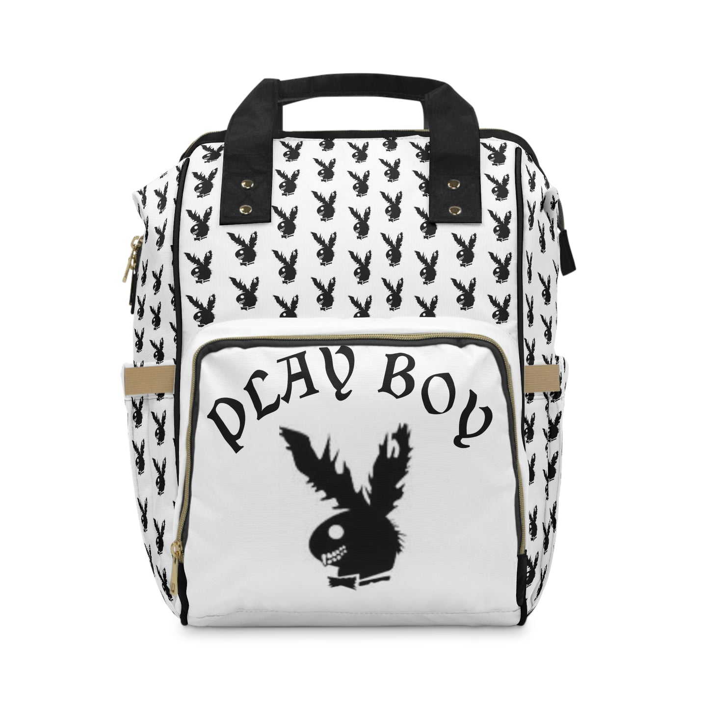 Play Boy White & Black Multifunctional Backpack