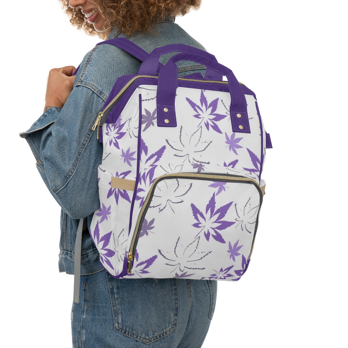 Colorful Pot Leaves Multifunctional Backpack