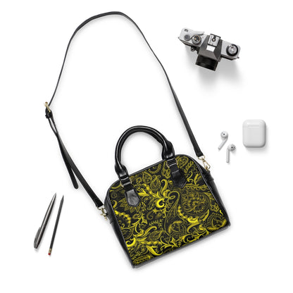 Cute Flower Black & Yellow Shoulder Handbag