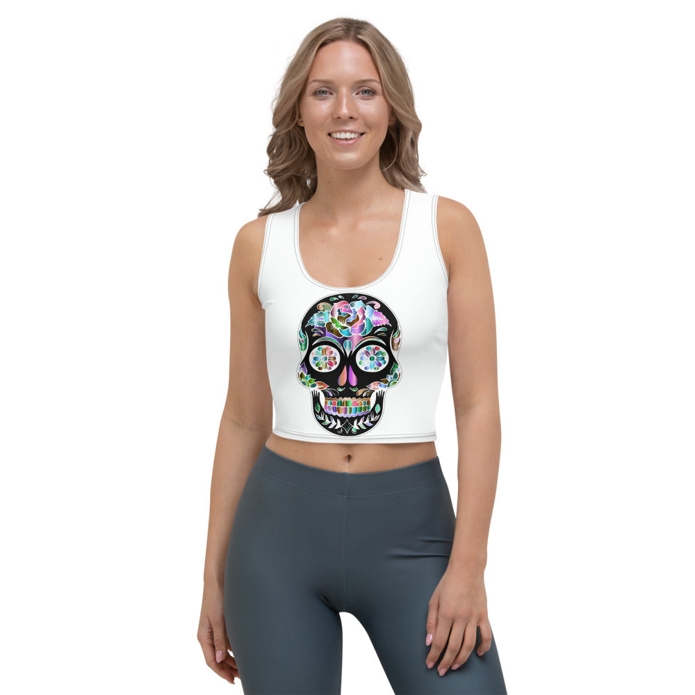 Rainbow Sugar Skull Crop Top