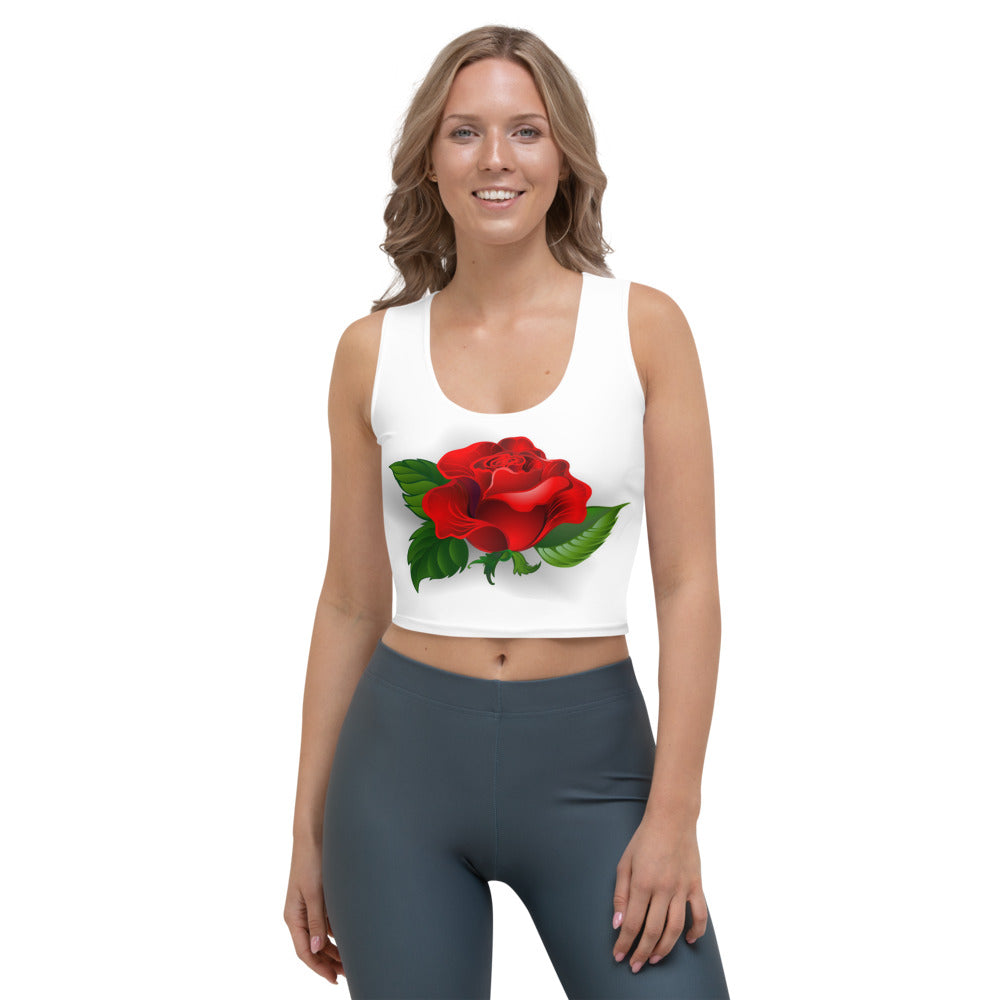 Red Rose Crop Top