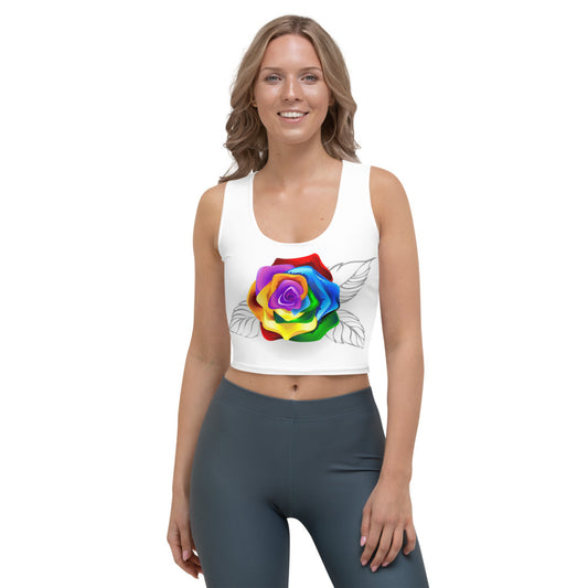 Rainbow Rose Crop Top