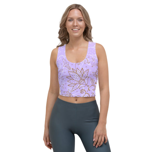 Light Purple Cute Flower Crop Top