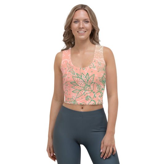 Peach Cute FlowerCrop Top