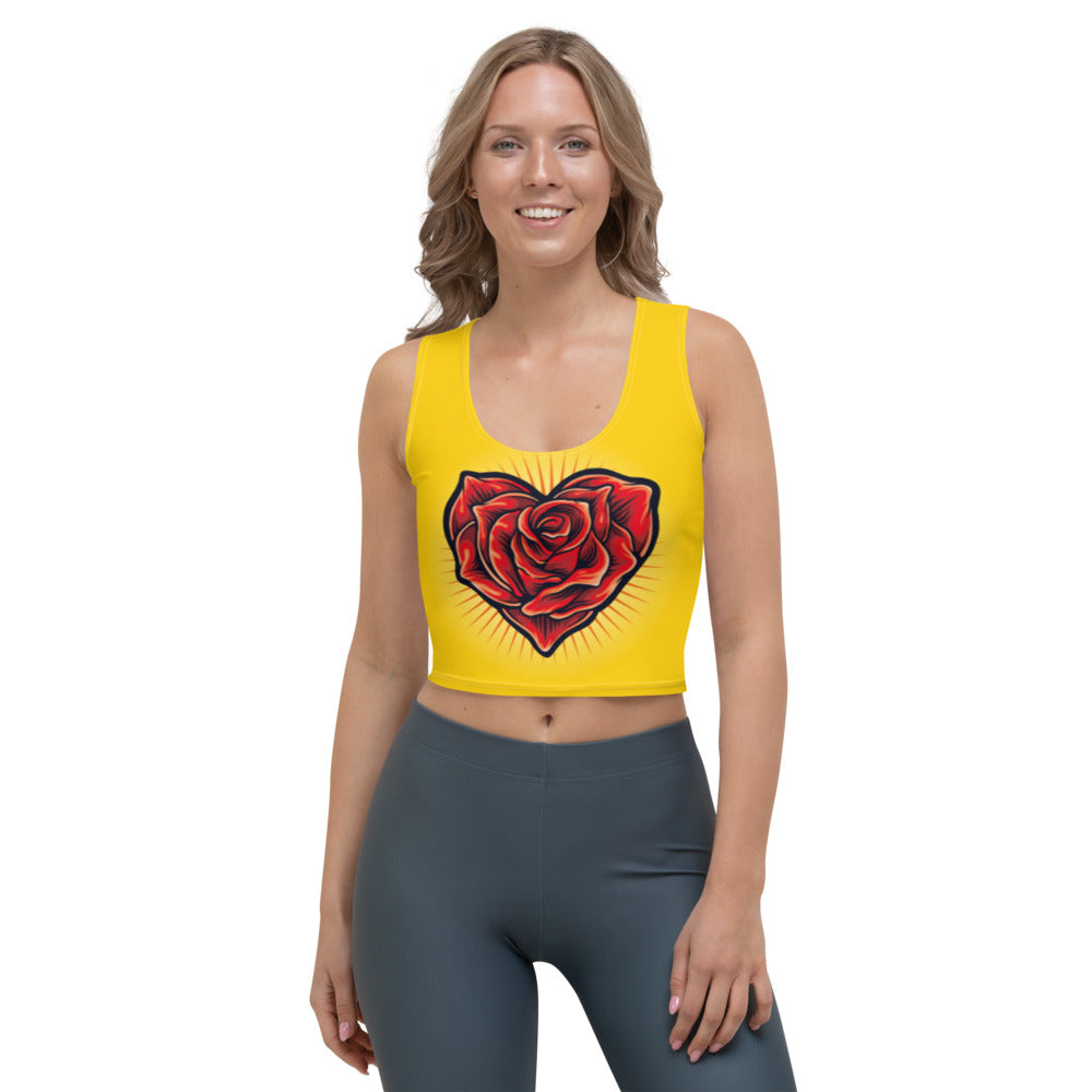 Beautiful Blooming Roses Crop Top