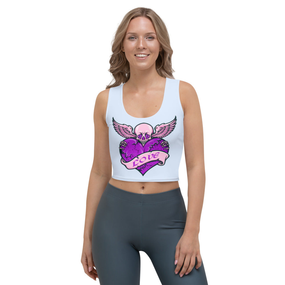 Love Heart & Skull Crop Top