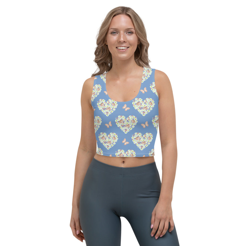 Heart Shape Roses Crop Top