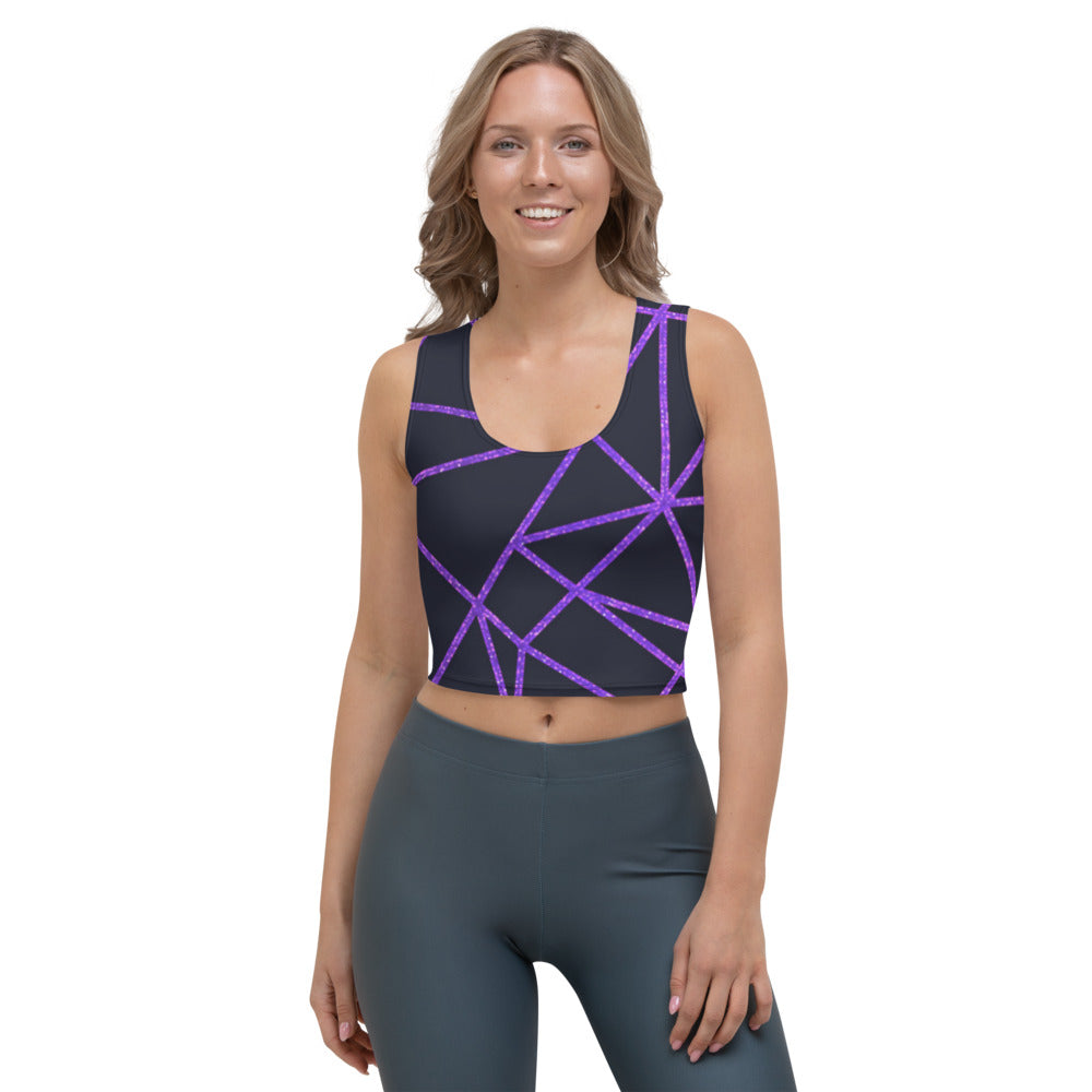 Purple & Black Triangle Crop Top