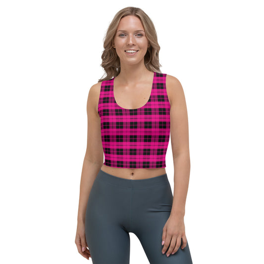 Pink & Black Plaid Crop Top