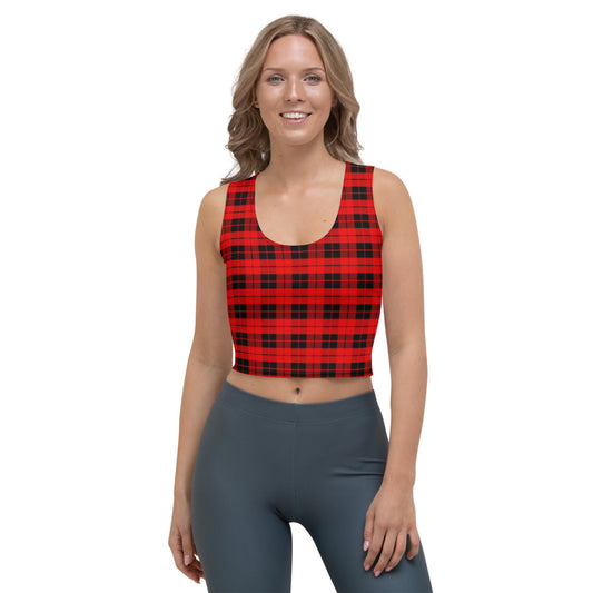 Red & Black Plaid Crop Top