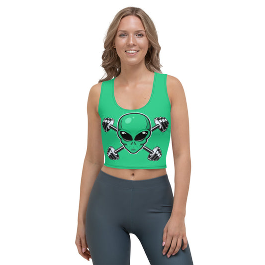 Teal Alien Gym Crop Top