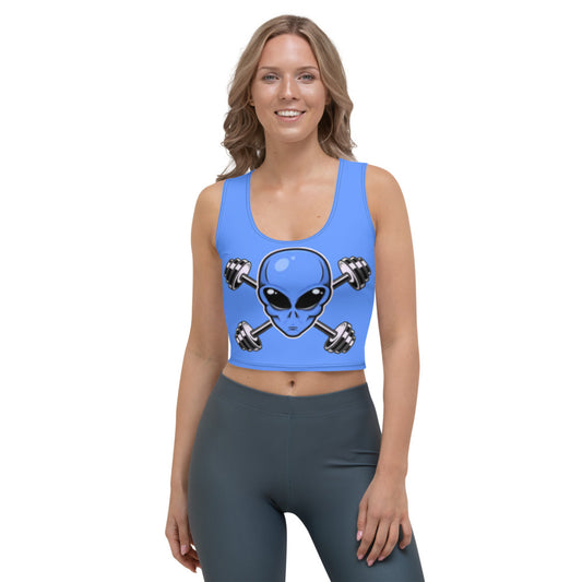 Blue Alien Gym Crop Top