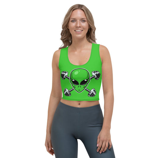 Green Alien Gym Crop Top