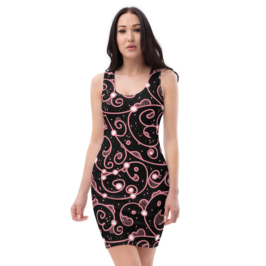 Black & Pink Swirls Dress