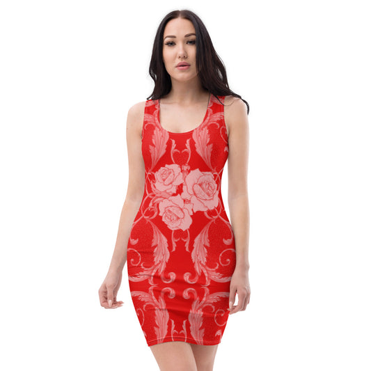 Cute Red & White Roses Dress