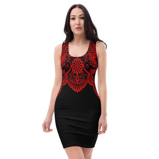 Black & Red Lace Style Dress