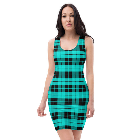 Teal & Black Plaid Dress