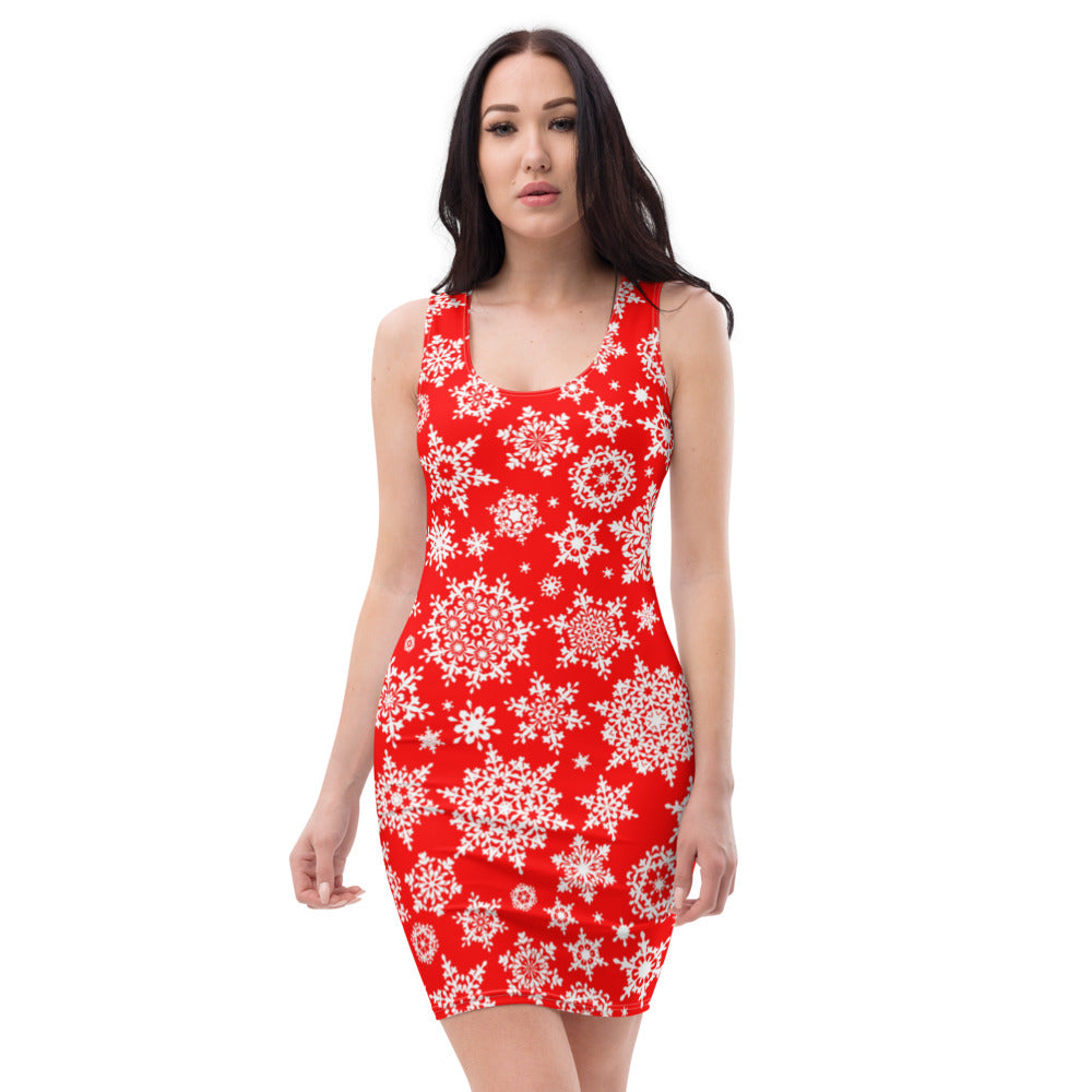 Red Snow Flake Dress