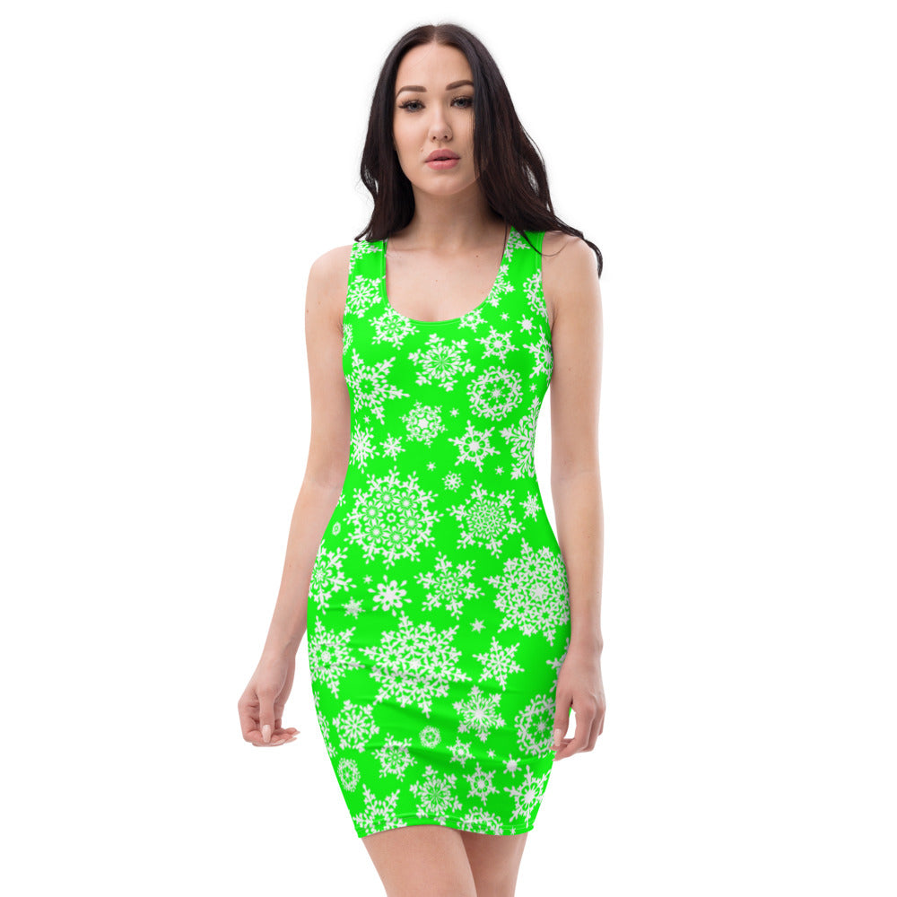 Green Snow Flake Dress