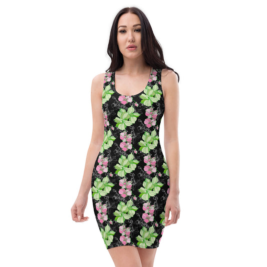 Pink & Green Flower Dress