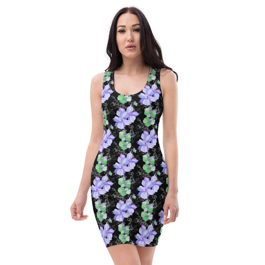 Purple & Green Flower Dress