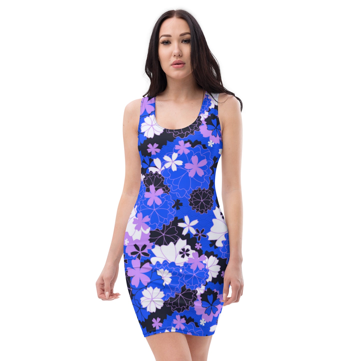 Blue Japanese Flower Dress