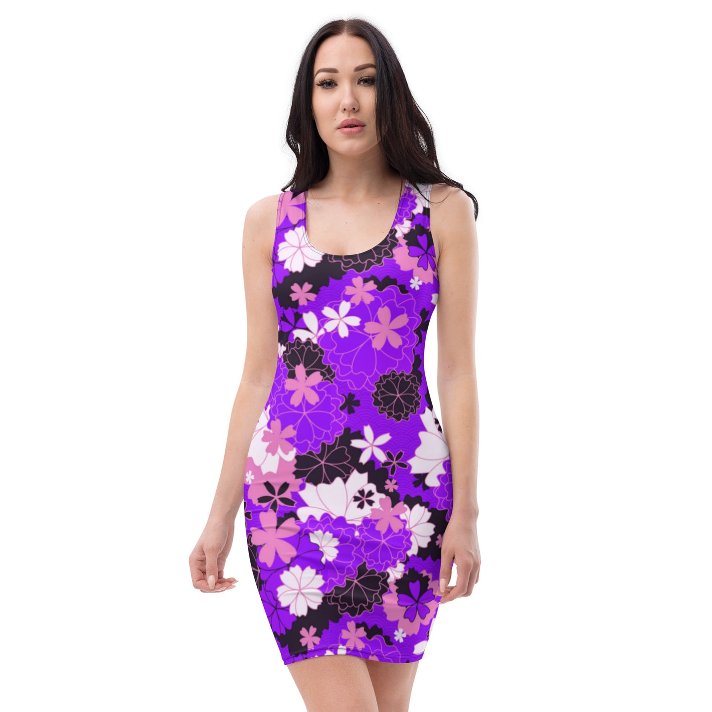 Purple Japanese Flower Dress