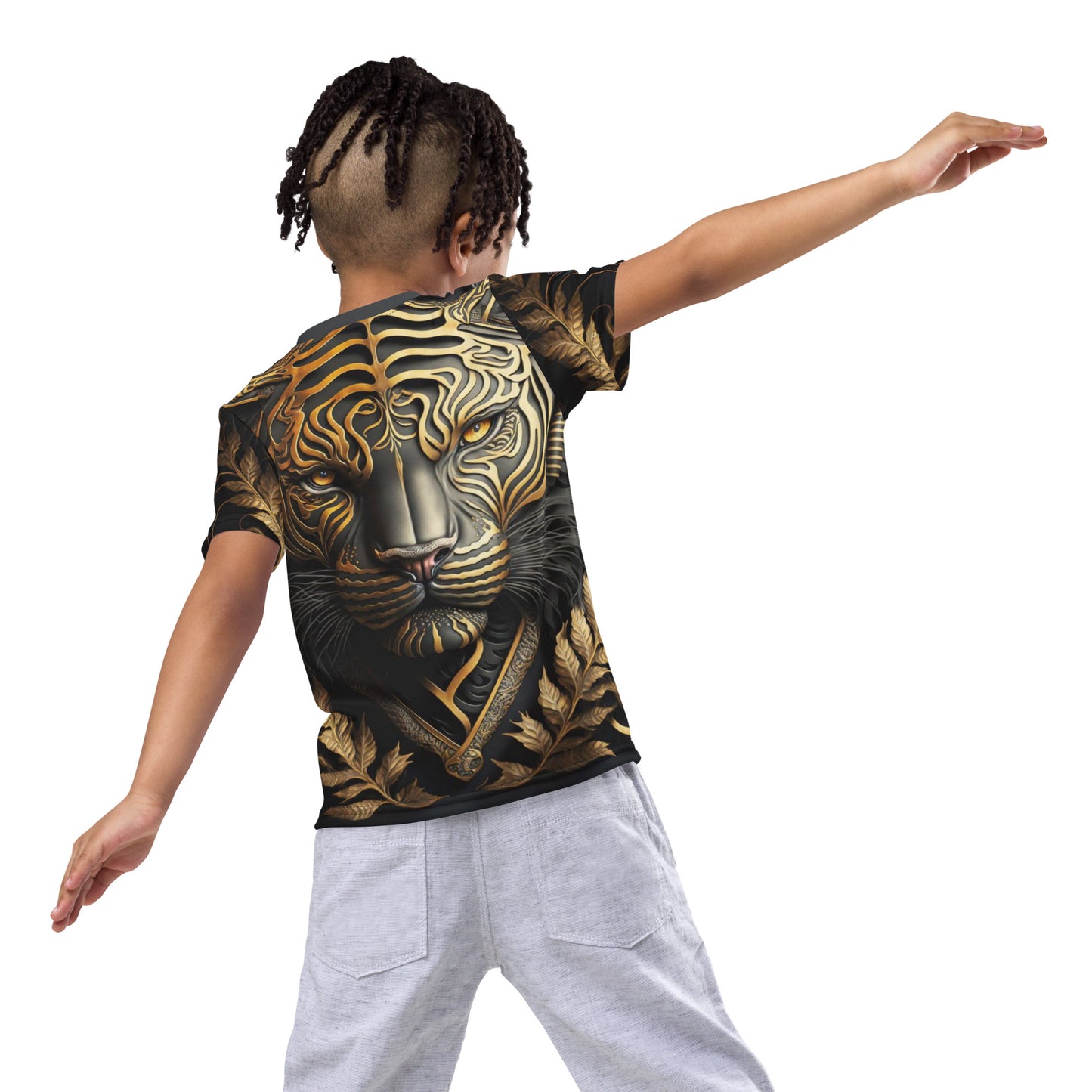 Cyborg Lion Kids crew neck t-shirt