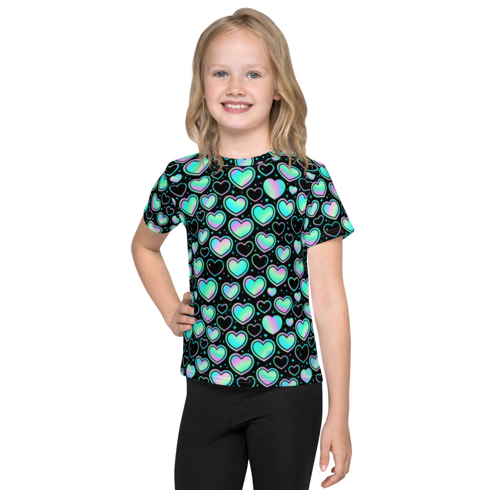 Holographic Hearts Kids T-shirt