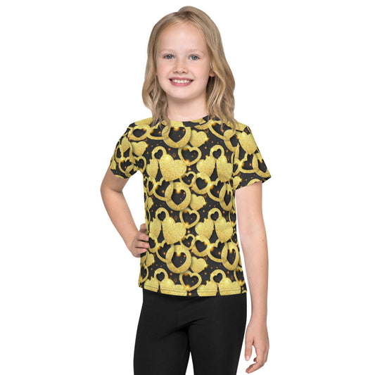 Lovely Gold & Black Hearts T-shirt