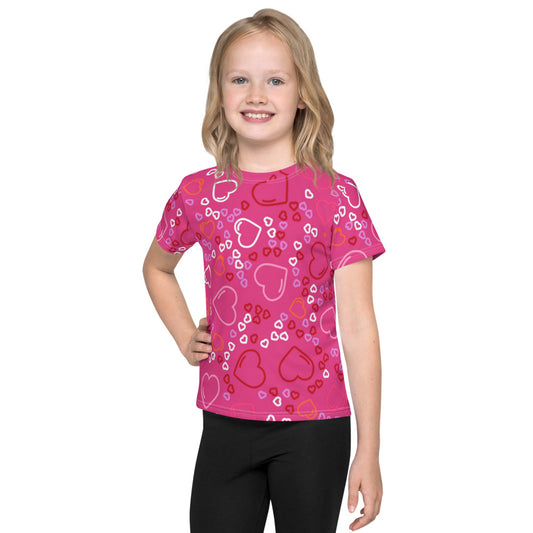 Pink Hearts Kid's T-shirt