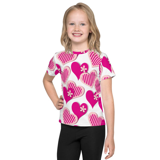 Cute Pink Hearts Kids T-shirt