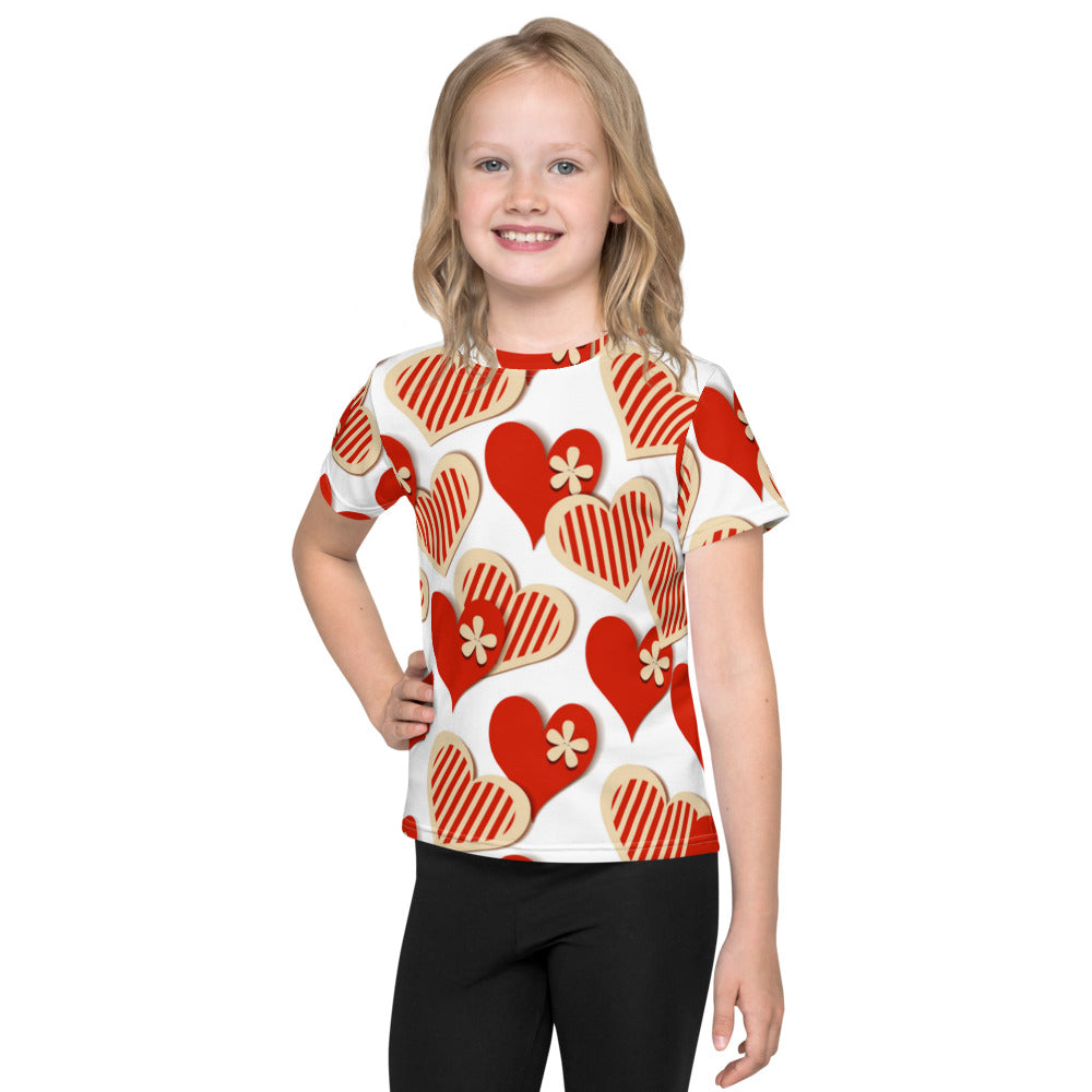 Cute Red Hearts Kids T-shirt